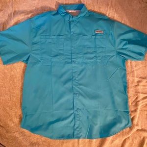 Columbia  PFG Short Sleeve Button Down - Blue - XL